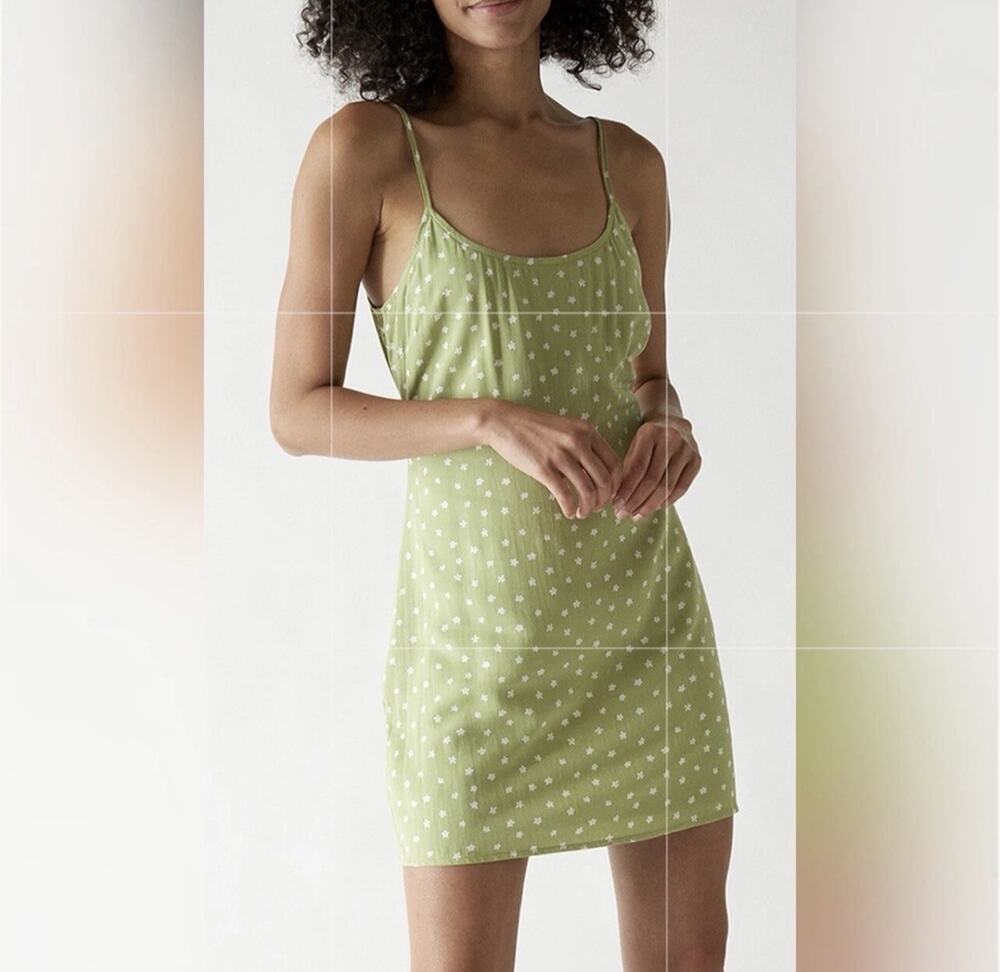 PacSun LA Hearts Ditsy Floral Scoop Neck Tie Back Mini Dress Sz Large